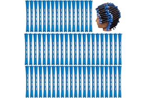 RJMBMUP Perm Rods,60 pcs Small Size Hair Rollers for Natural Hair Long Short Hair Styling Tool Hair Curlers 0.35 inch Blue Color