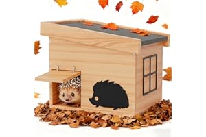 Mihoho Casa per Riccio Invernale in Legno, Hotel per Ricci con Fondo, a Prova di Gatto, Resistente alle intemperie, per Ricci, dormitorio, Giardino, Kit di Costruzione (faggio)