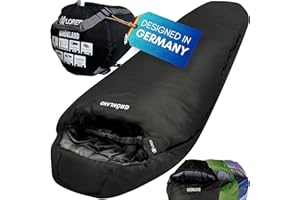 EXPLORER® GRÖNLAND Schlafsack -23°C -5°C [350GSM] 3-4 Jahreszeiten Winter Mumienschlafsack Erwachsene[1900g] 230x82x55cm ideal für Outdoor, Camping, Trekking und Reisen