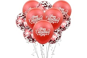 OTMVICOR Vicor Valentines Decoration,10pcs red balloons,5pcs latex and 5pcs confetti balloons for Valentines Day,Anniversary,Wedding Party