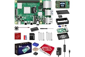 Vemico Raspberry Pi 4 4GB Raspberry Pi 4 Model B 4GB RAM 32GB Tarjeta 2 HD out Cabel Tipo-C 5.1V 3A Cable de Alimentación con Interruptor 3 Disipadores de Calor ABS Carcasa