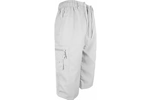 Kapray Clothing Mens 3/4 Elasticated Waist Summer Cotton Swim Beach Cargo Combat Shorts M - XXL