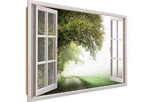 Feeby Image Panneau Déco Illusion D'Optique 90x60 cm 1 pièce Tableaux Tableau Mural Image Moderne Décoration Murale Artistique Photographie Cuisine Salon Chambre à Coucher Paysage Rustique Vert