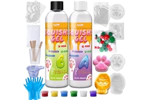Squishy Kit 500 g flytande silikon, 4 kreativa formar, snabb tillverkning med AB-förhållande 1:1, tillverkar björn/kattklo/ha
