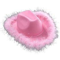 WIDMANN Cowgirl Hut Rosa – Mit Marabufedern, Filz, Für Karneval, Mottoparty & Kostüme