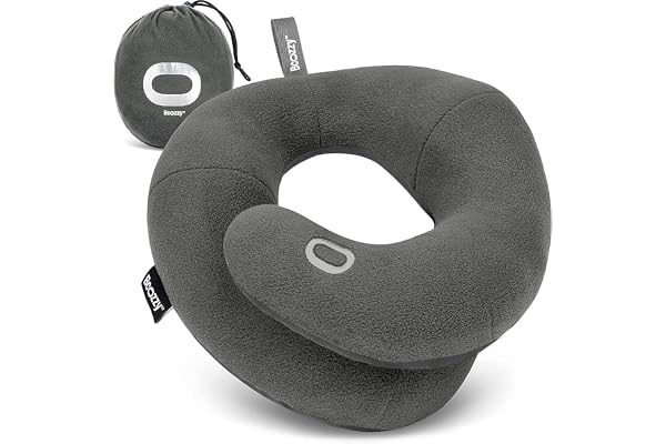 BCOZZY L'oreiller Cervical Pour Le Voyage Offre Un Double Soutien à La Tête, Au Cou Et Au Menton Dans N'importe Quelle Position De Sommeil Sur Les Vols. Confortable, Lavable, Taille Large, Gris Argent