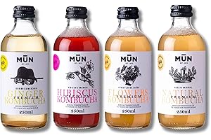 KOMBUTXA BEBIDA TE KOMBUCHA ORGANICA - Pack 12x250ml | Sapori Misti | Bevanda Energetica al Tè Fermentato Biologico | Senza zuccheri aggiunti