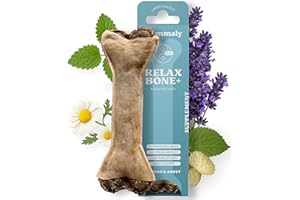 5-in-1 Entspannungs-Kauknochen - Relax Bone+ 1x Kauartikel (12cm) von mammaly - Kaustange aus Rinderhaut mit Kamille & Lavendel u. v. m. zur Beruhigung - Kauspielzeug / -Knochen als Beruhigungsmittel