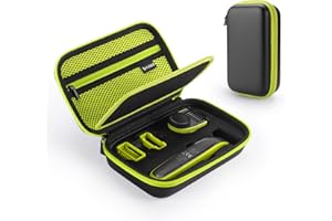 YINKE Étui avec Sabot pour OneBlade QP2630/30, QP2530/30, QP2520/30 Rasoirs, 14peignes Guides de Taille réglables avec Housse Coque Voyage Rigide Sac de Rangement per One Blade