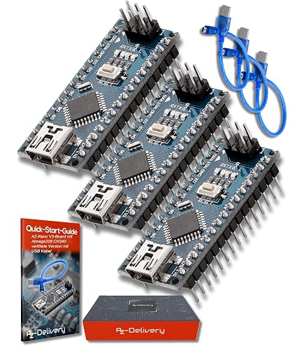AZ-Delivery LGT8 Nano V3 - Microcontrolador de placa con LGT8F328P y CH340, compatible con Arduino Nano, frecuencia de reloj de 32 MHz, incluye libro electrónico AZ-Delivery LGT8 Nano V3 - Microcontrolador de placa con LGT8F328P y CH340, compatible con Arduino Nano, frecuencia de reloj de 32 MHz, incluye libro electrónico