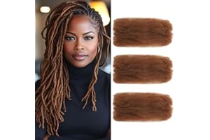 TOOPBIUTI Afro Kinkys Bulk Hair 12 Inch 30g/Pack Synthetic Hair for Twist, Braiding, Repair Locs, Dreadlock Extensions, Afro Kinky Curly Bulk Crochet Braids Twists (30#, 12inch-3pc)