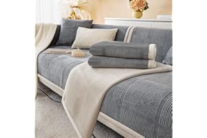 BXAEYIPOR Housse de canapé,Housse de Canapé avec Support Antidérapant,en Forme De L, Housse de Canapé Universelle, Texturée,Solide,pour Le Salon, Plusieurs Tailles.