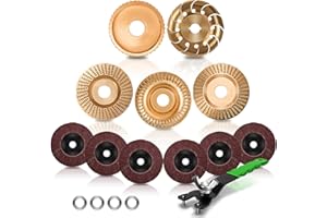 LAUYEBOHO Holz Schleifscheibe 75&100mm für Winkelschleifer, Raspelscheibe, Frässcheibe, Flexscheibe für Holz, Baumstumpffräse, Wurzelfräse, 12 Stück Winkelschleifer Zubehör