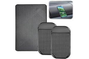 ChAusa 3 Pack Car Dashboard Non-Slip Mats,Universal Car Dirt Mat,Self-adhesive Car Sticky Dash Pad,Washable Gel Car Interior Mat Anti Slip Mat for Holding Cell Phone,Key,Sunglass,GPS (Small)