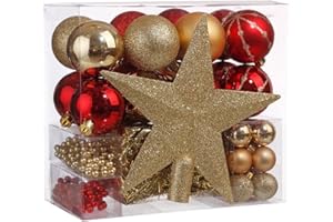 FEERIC LIGHTS & CHRISTMAS - Kit de Sapin Soir de noël 44 pièces Rouge/Or