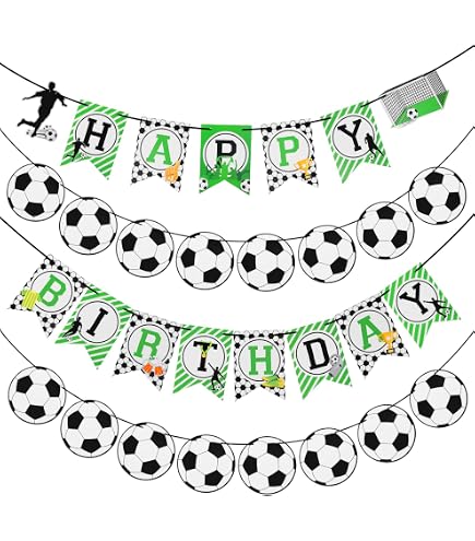 Abeillo Fußball-Luftballons Set | 30 Stück 30,5 Cm | In Schwarz, Weiß, Grün & Konfetti | Für Fußball-Party Deko