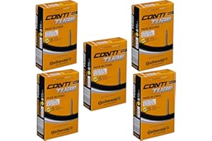 Continental Race 28 700 x 20-25c Bike Inner Tubes with 60mm Presta Valve (Set of 5),Black