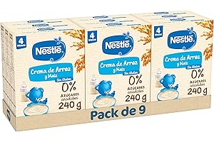 Nestlé Papillas de cereales Sin Gluten Maiz Arroz 240g - Paquetes de 9