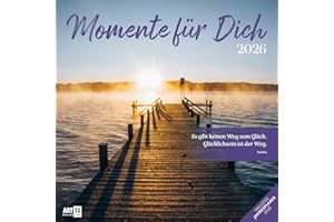 Momente für Dich Broschürenkalender 2026 - 30x30 - Art12 | Stilvoller Inspirationskalender im schlanken Hochformat (aufgeklappt 30x60 cm) | Notizen