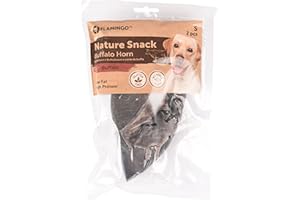 Flamingo Friandise Chien – Corne de Buffle Petite – 260g – Snack Naturel – Mastication Durable – Soin Dentaire