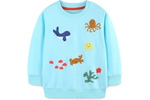TCWWBB Girls Jumper Toddler Sweatshirt Dinosaur Unicorn Butterfly Dancing Jumpers Kids Unisex Tops Children Long Sleeve Cotton Pullover Outfits Casual Crewneck Winter Clothes Age 1-7 Years