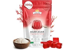 ‎LALEA Agar Agar Pulver 300g - Veganes Gelatinepulver - Glutenfrei, Pflanzliche Gelatine - Premium Qualität für Geliermittel und Verdickungsmittel,HALAL, KOSCHER UND KETO