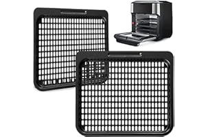 GXF 2 vassoi di ricambio per friggitrice ad aria da 10 qt, accessori per friggitrice ad aria Instant Vortex, Innsky, Chefman e altri forni ad aria, lavabili in lavastoviglie