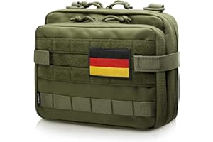 WYNEX Marsupio tattico Admin dal design a doppio strato, marsupio Molle con manicotto per mappe, marsupio modulare per utensili di grande capacità, patch per bandiera inclusa