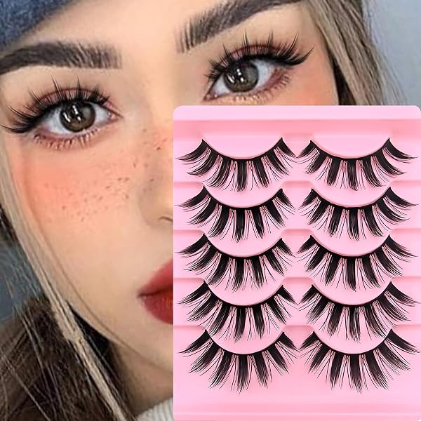 KOUSEI Künstliche Wimpern Katzenauge, 10 Paar Set – Voluminöser 8D-Look, Wiederverwendbar, Aus Weichem Nerzimitat