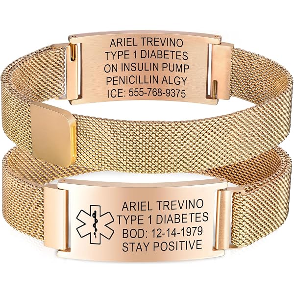 Produktbild von MeMeDIY Personalisiertes Medizin-Alarm-Armband – Silikon & Edelstahl, Gravierbar, Inkl. Kartenhalter – Für Allergien, Diabetes & Notfälle