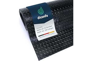 diconfa Noppenmatte Gummimatte 3mm WÄHLEN - BREITE 0,05m bis 2m - LÄNGE 0,05m bis 10m - Auswahl 1,5m x 1,55m (1500mm x 1550mm) - Meterware Gummimatten Antirutschmatte Werkstatt Garage Industrie