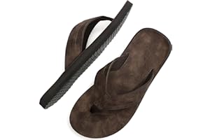 ARRIGO BELLO Tongs Homme Tongue Claquette Sandales Été Cuir Confortable Piscine Plage Antidérapant Tong Taille 41-46