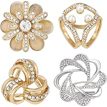 Kilofly Juego De 4pc De La Mujer Rhinestone Faux De Vidrio | Meses Sin
