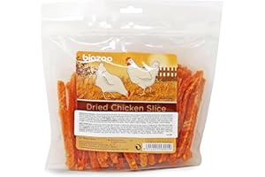 BIOZOO Biazoo Tiras Finas de Pollo desecado 500 grs Snacks para Perros Apto para Todas Las Razas y tamaños. Snack Altamente digerible y con Alto Contenido en proteína.