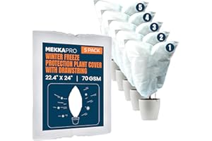 MEKKAPRO Winter Freeze Protection Plant Cover 5PK (22.4" x 24"), Your Ultimate Defense Against Frost, Wind, and Pests