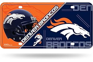 Rico Industries NFL Denver Broncos mixte Denver Broncos Metaldenver Broncos de plaque d'immatriculation en métal de plaque d'immatriculation, Team Couleur, taille unique