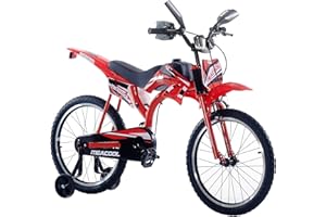 BSTSEL 16"/18"/20" Kids Bike Boys Motocross Bike Dazzling Motorcycle Bike Simulated Motorbike Sound Boys Bicycle Gift with Removable Stabilisers Wheels for Ages 4-12 Years Old