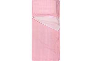 PANINI TESSUTI Sacco nanna Estivo per Bimbo e Bimba da 2 a 6 Anni - Tessuto 100% Cotone-Copertina Asilo-Quadretto Rosa