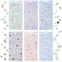 6 Fogli Adesivi 3D A Forma Di Palloncino, Animali Kawaii, Glitter, Per Scrapbooking E Laptop