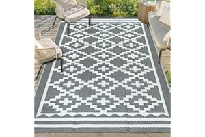 Capslpad Tappeto da esterno da 120 x 180 cm, reversibile, impermeabile, per camper, campeggio, in plastica riciclata, coperta da picnic per patio, terrazza, camper, cortile, terrazza, barbecue,