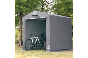 EVER ADVANCED Casetta per attrezzi 9,8 m³, copertura multiuso impermeabile, con 2 aperture di ventilazione, garage per bicicletta, 190 x 230 x 225 cm, grigio