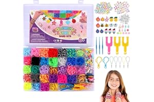 JOPHEK Loom Bänder Set, Bunte Gummibänder Kit für Armbänder, Gummibänder, DIY Elastisches Loombänder Basteln mit Perlen Charms Aufbewahrungsbox für Anfänger Junge Mädchen Geschenk (COLORFUL 40GE)