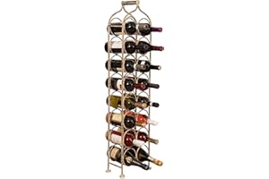 Biscottini Botellero Vino Metal 24 x 12 x 105 cm | Botellero Vino Vertical | Mueble botellero para 16 Botellas | Soporte Botellas Vino y Agua