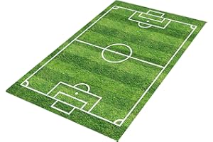 Zercart Football Field Play Mat - Soccer Pitch Floor Rug for Children's Room - Non-Slip Nursery Mat for Living Room and Bedroom