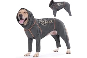 TOPSOSO Body Post Operatorio Cane Promuovere il Recupero Delle Ferite Vestito Recupero Cani Confortevole Elasticità Cerniera Lampo Traspirante Tuta Cane Post Operatorio Femmina Maschi(Grigio XXL)