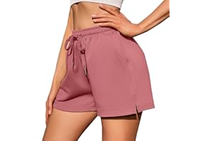 Jezonga Pantalones Cortos Deportivos para Mujer Shorts Fitness Mujer Pantalones Deporte Mujer Verano Cintura Alta con Bolsillos Ciclismo Entrenamiento Jogging Yoga