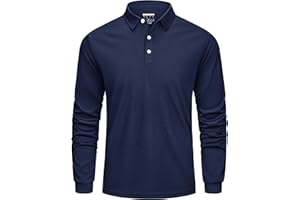 Cavva Poloshirt Herren Langarm Golf Polo Shirt Atmungsaktives Schnelltrocknend Funktionsshirt Langarm Sportshirt Tennis Shirt