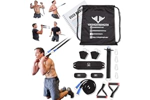 Vikingstrength Total Body System, Exercise Fitness Band for Home, Door Gym with Handles and Running Bungee, Workout for Men/Woman, Garage/Home/Outdoor Gym Equipment + V-Strength Workout App