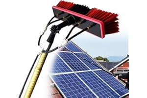 Pxkmouy 3m~15m Telescopic Hydrocleaner, Kit de Limpieza de Paneles Solares, Escoba telescópica para Limpieza, Cepillo Limpieza Paneles solares, Lavado de Camiones de Invernaderos Ventanas Cartelería