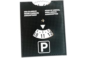 pubblimania Disco ORARIO Maxi Modello Lusso Tipo Carbonio - parcheggio Ora di Arrivo valido Tutta Europa. Ecopelle Morbida Soft-Touch Cm 10,5x13 (Disco Orario Tipo Carbonio)